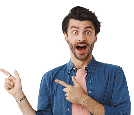 Men with blue shirt